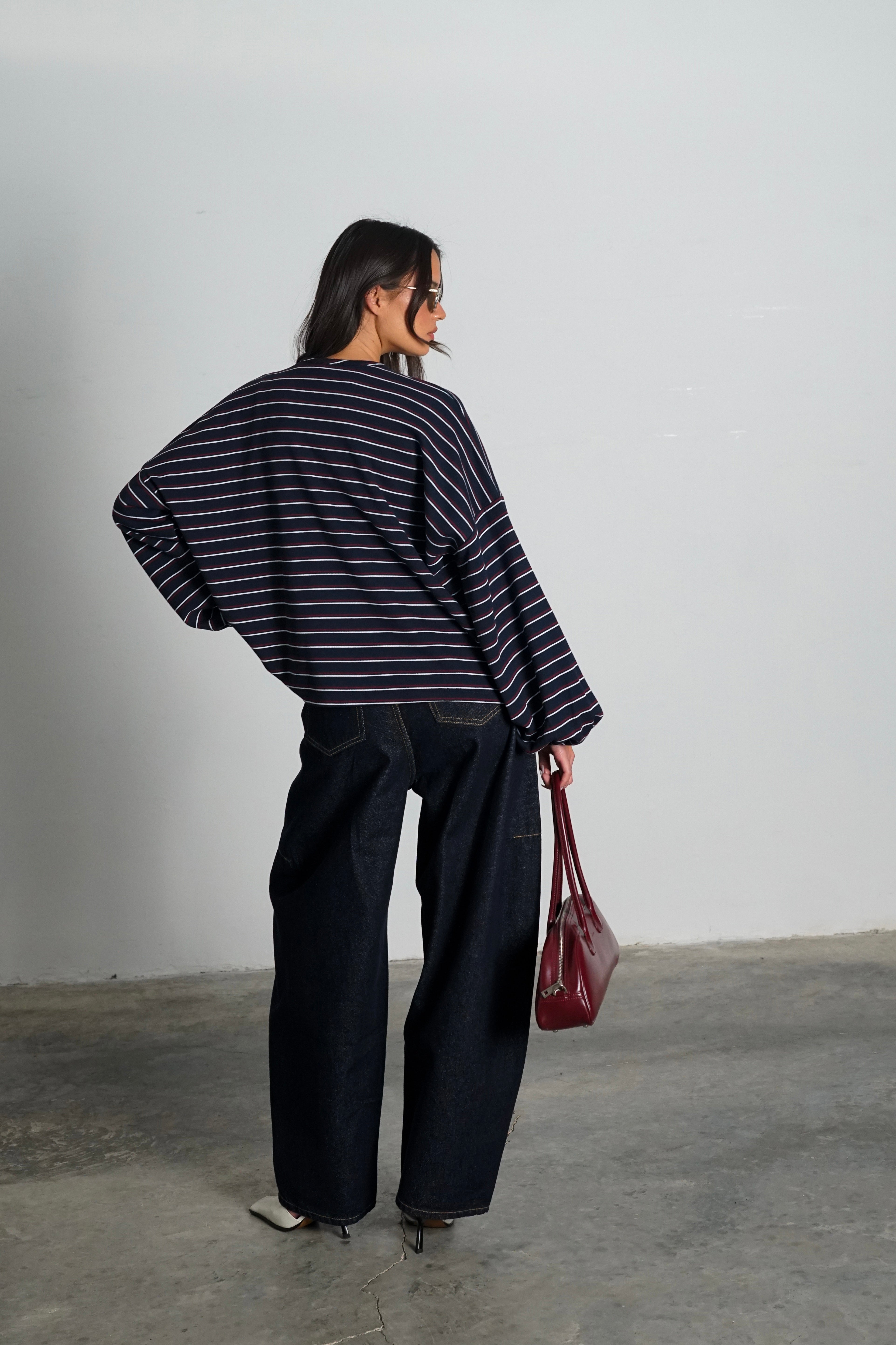 חולצת מייבי-כחול פסים