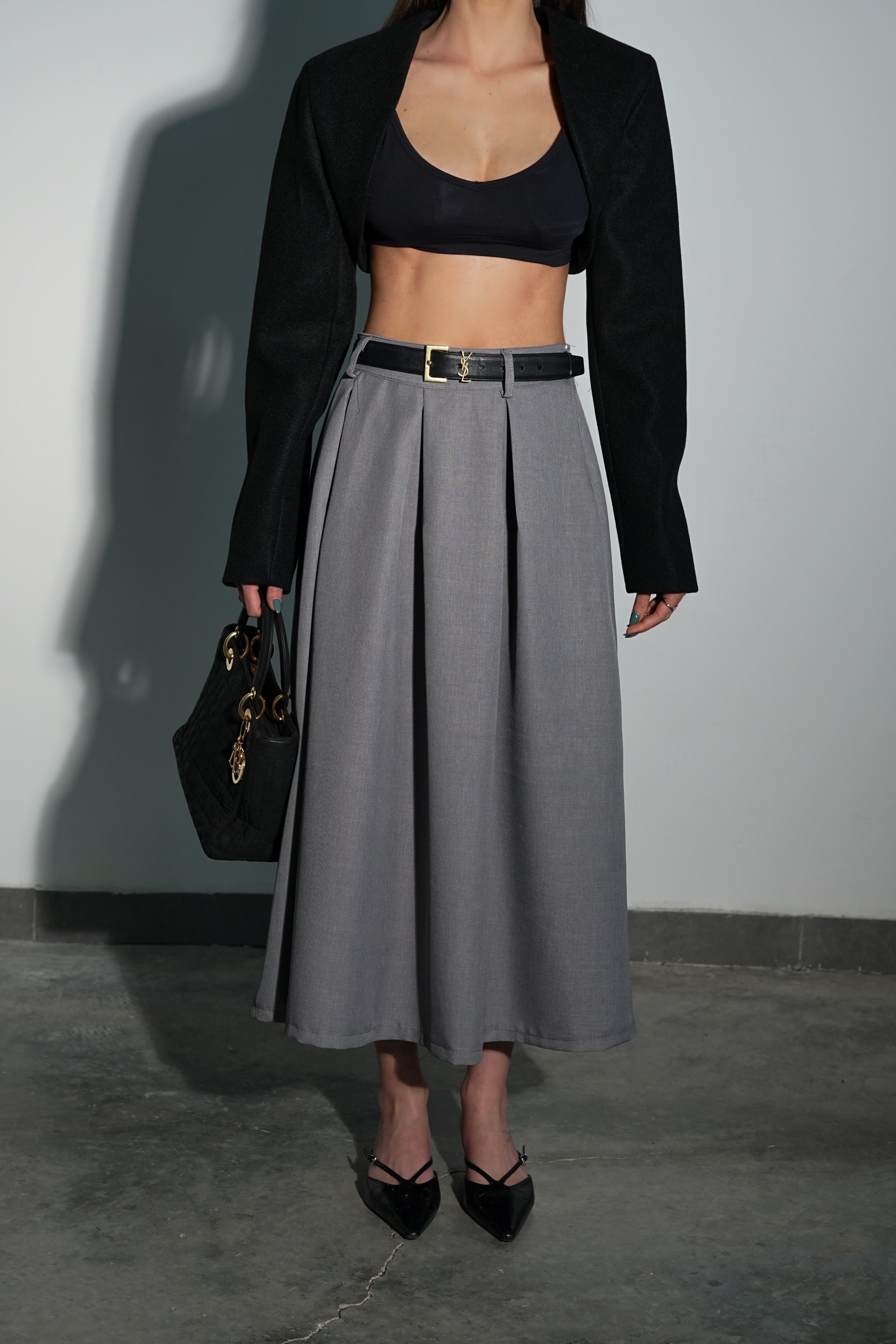 חצאית גרייס-אפור