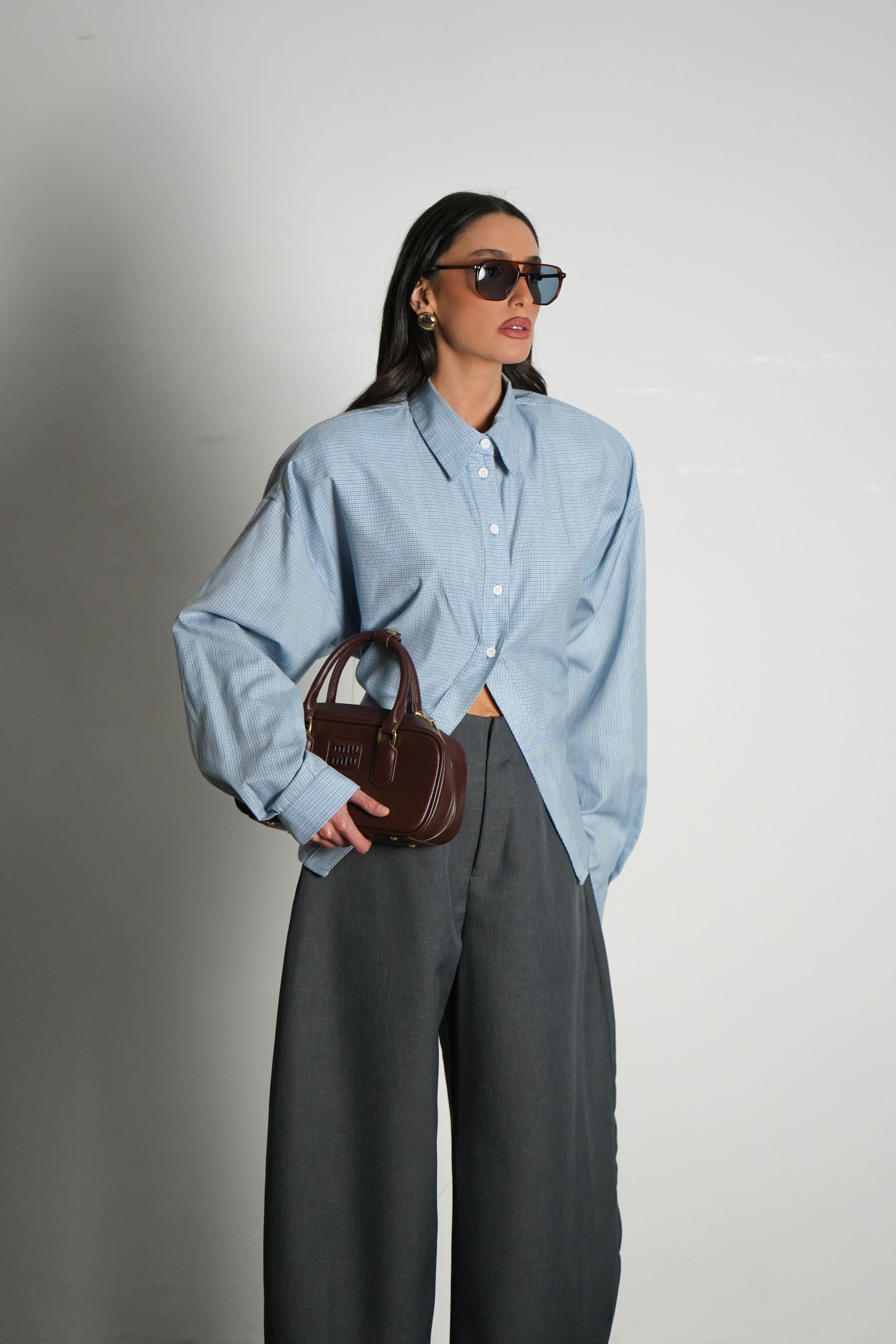 חולצת סילברה-תכלת