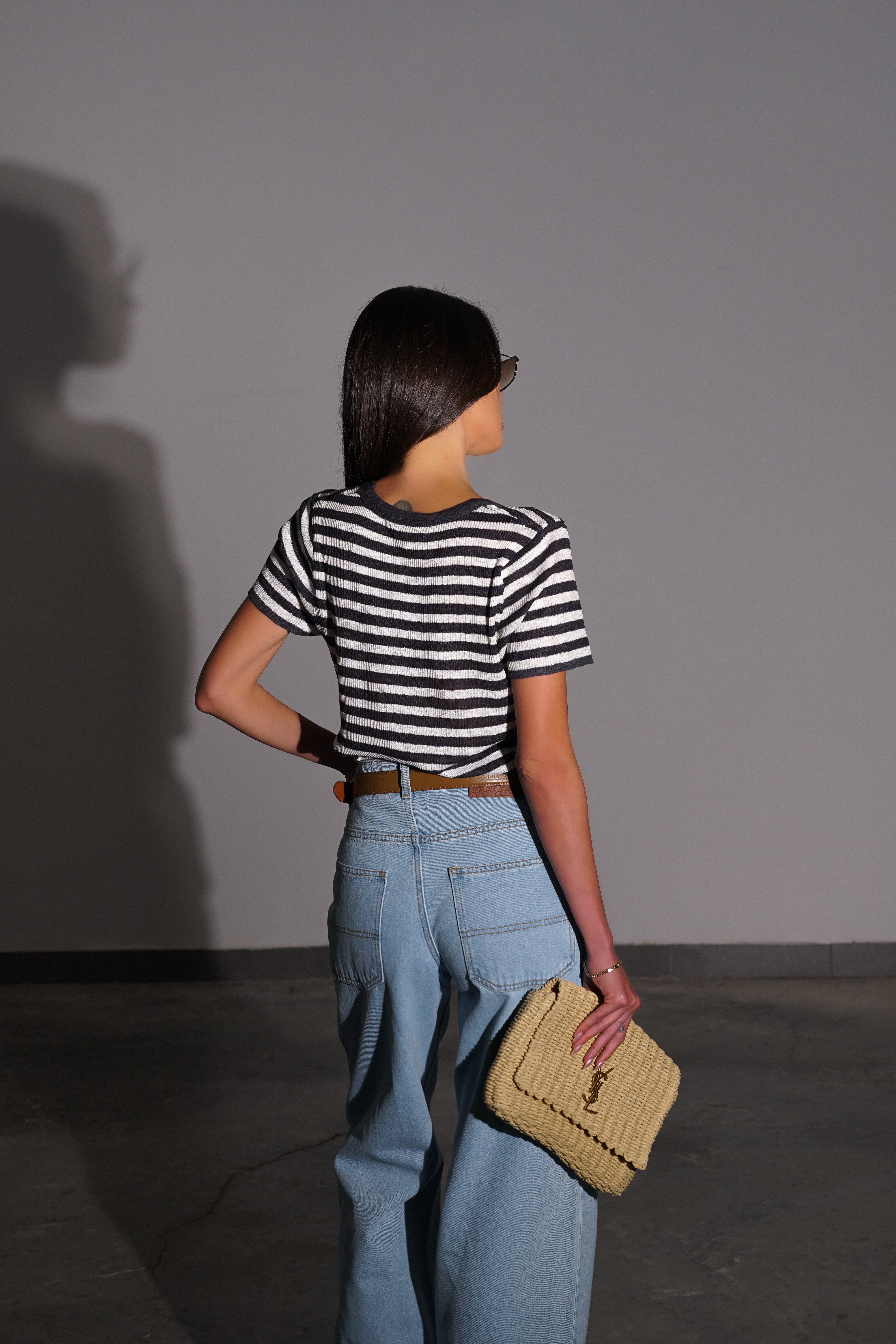 חולצת קירי פסים-שחור לבן