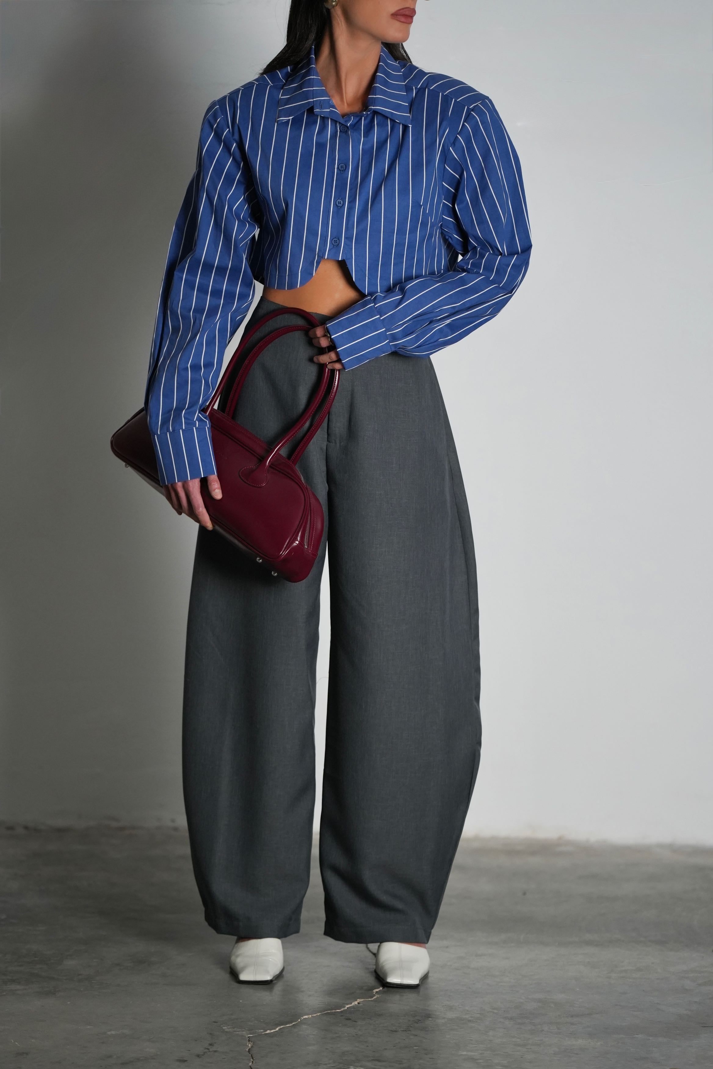 חולצת סטריפ-כחול פסים