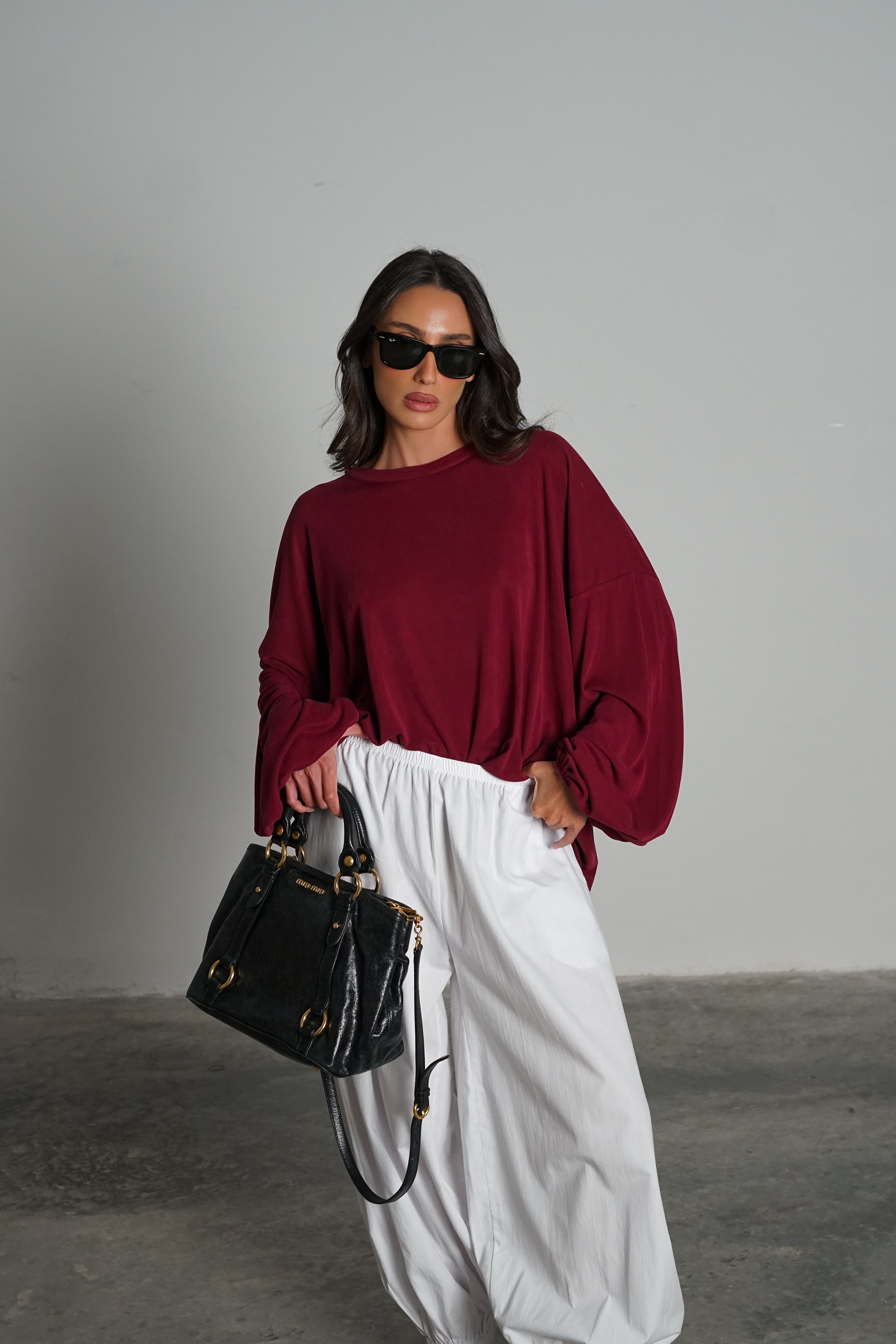 חולצת מייבי-בורדו