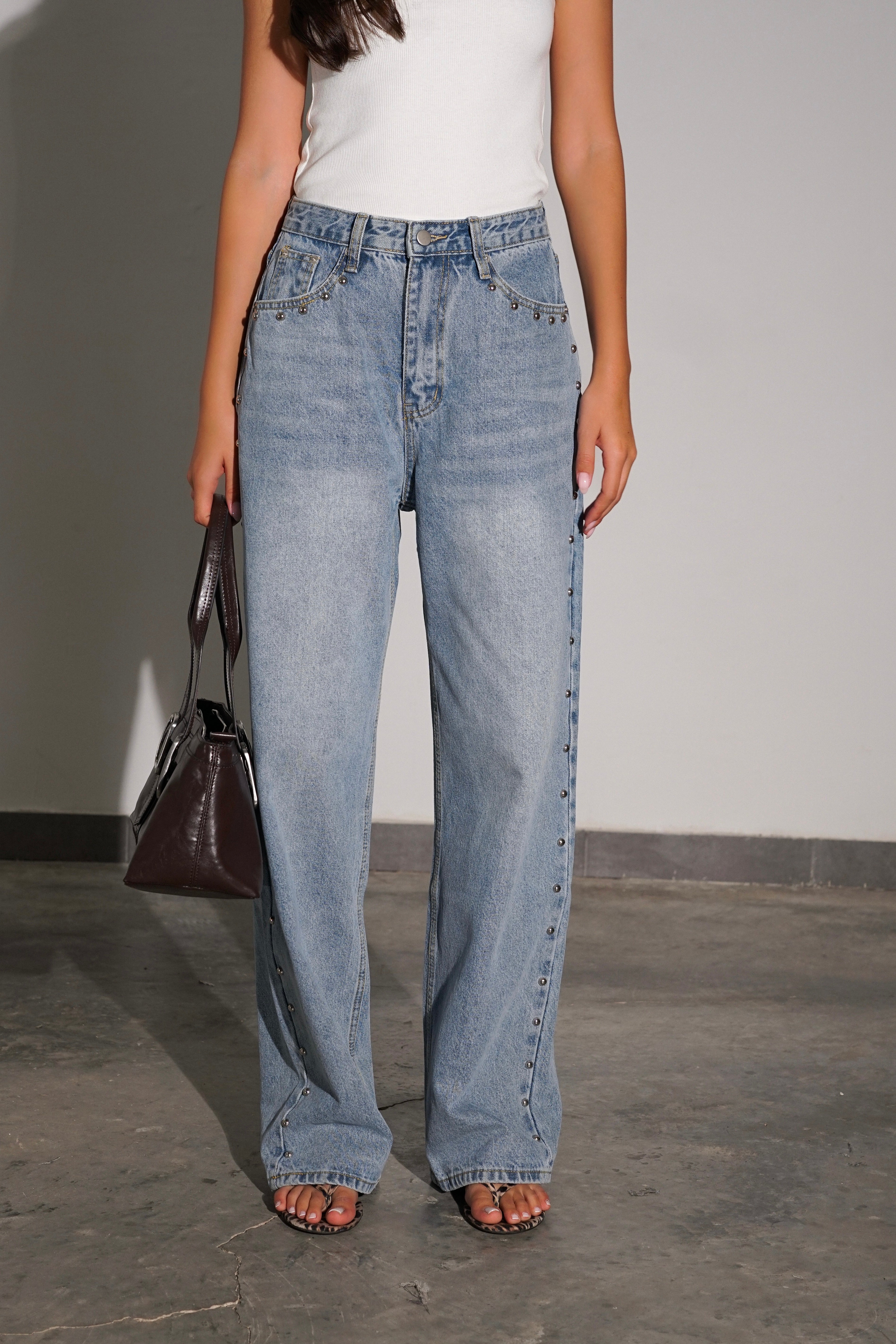 ג'ינס פאנקי-כחול בהיר