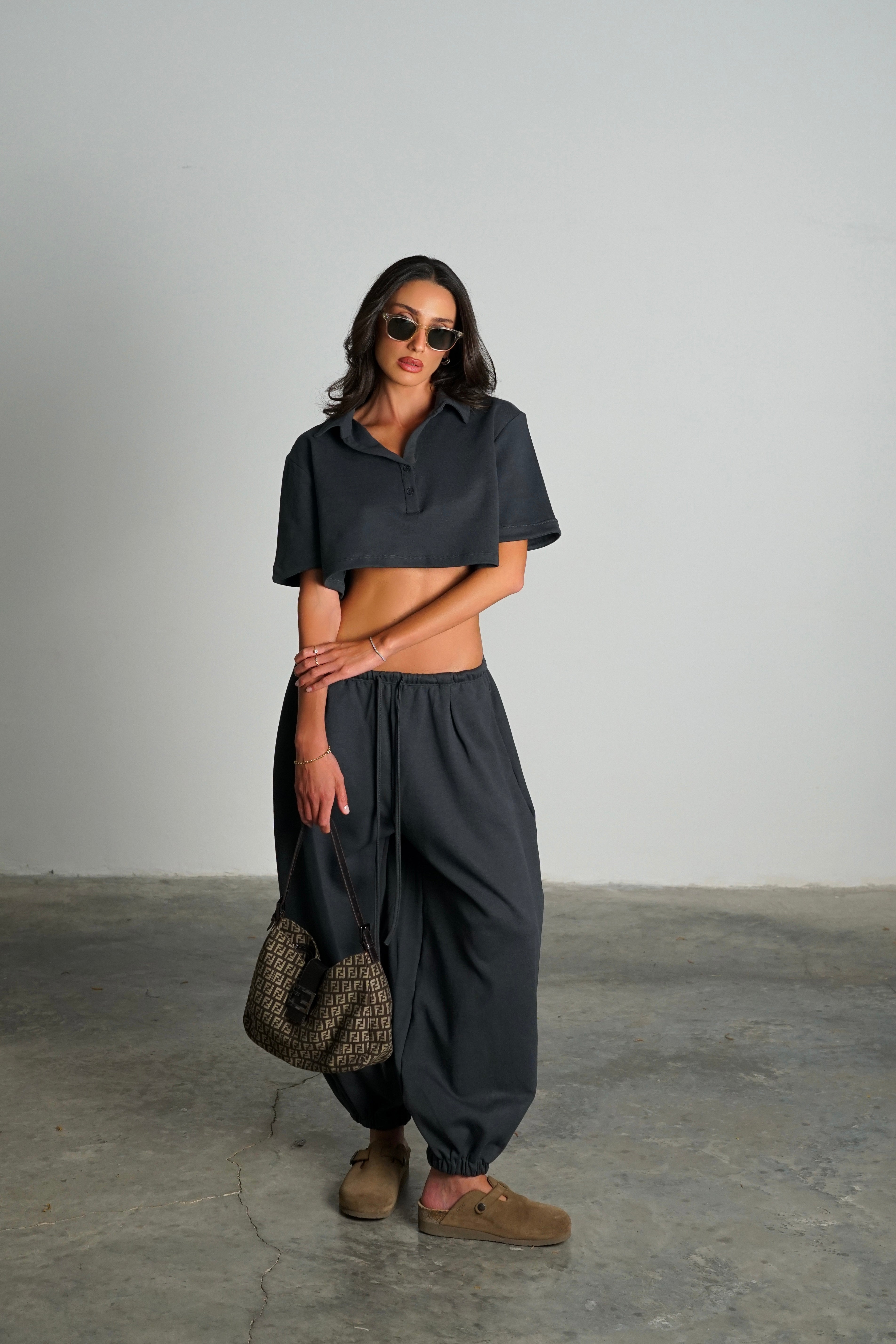 חליפת בלום-אפור פלדה