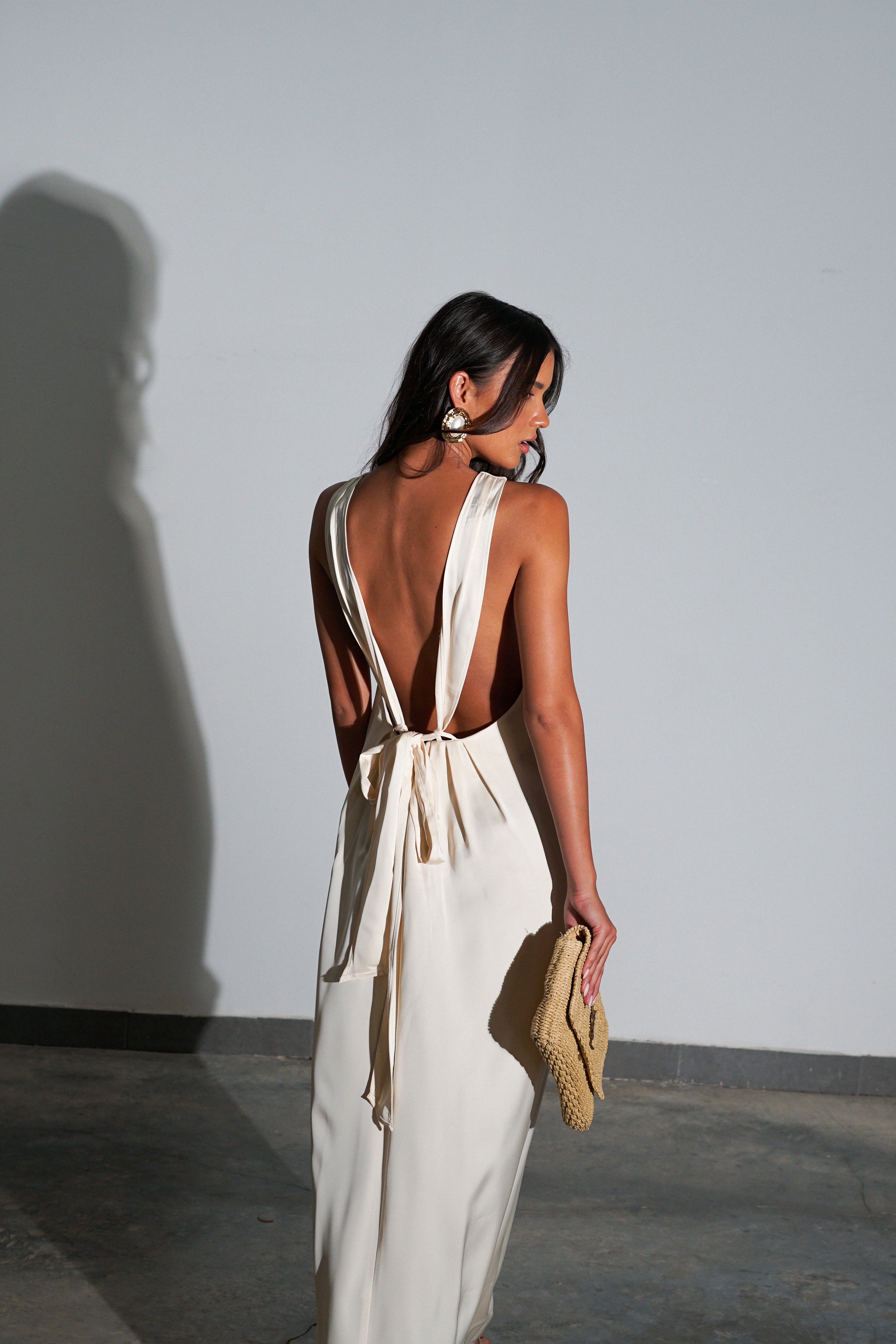 שמלת מקסי ארינה-שמנת