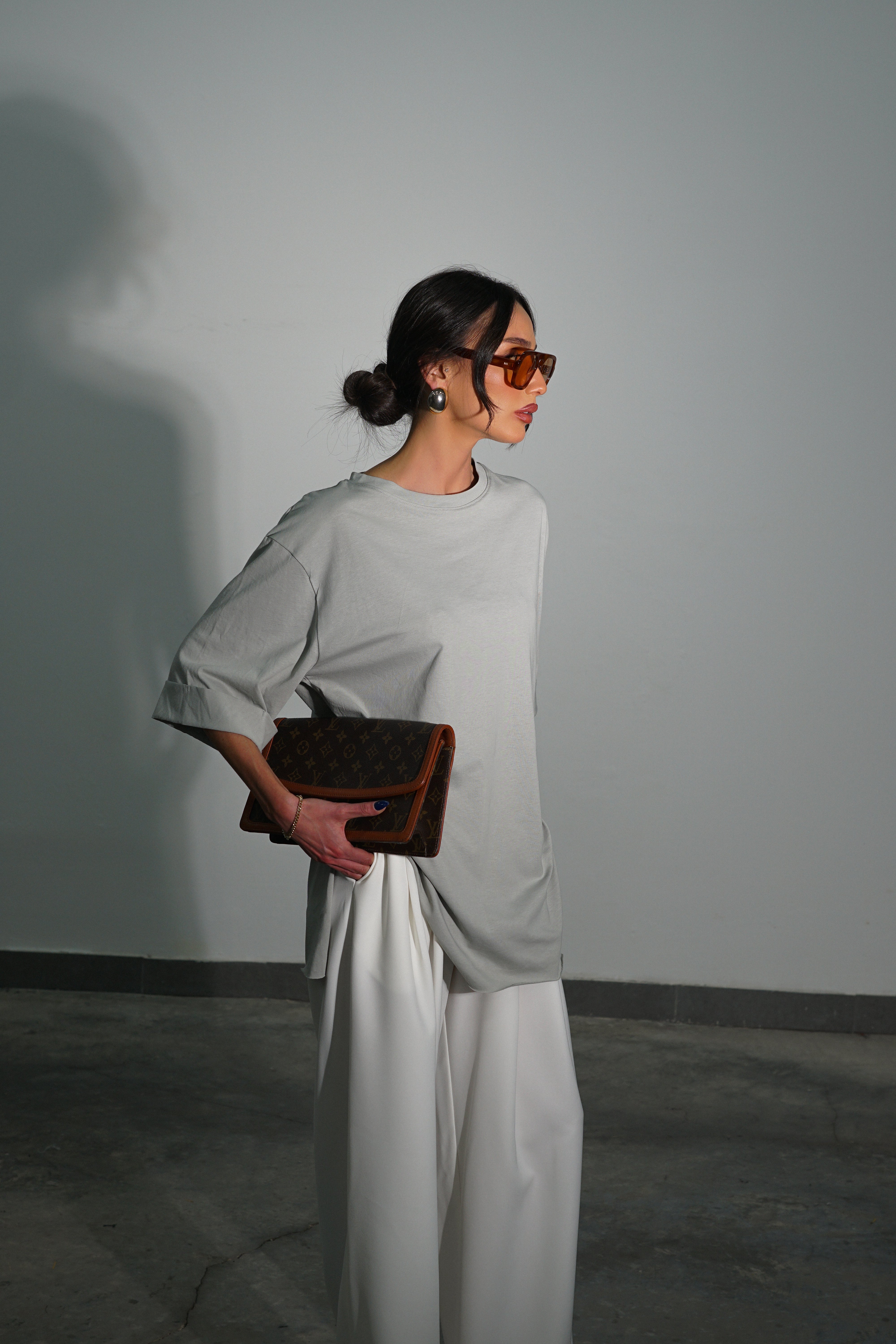 חולצת מייגן-אפור ירוק