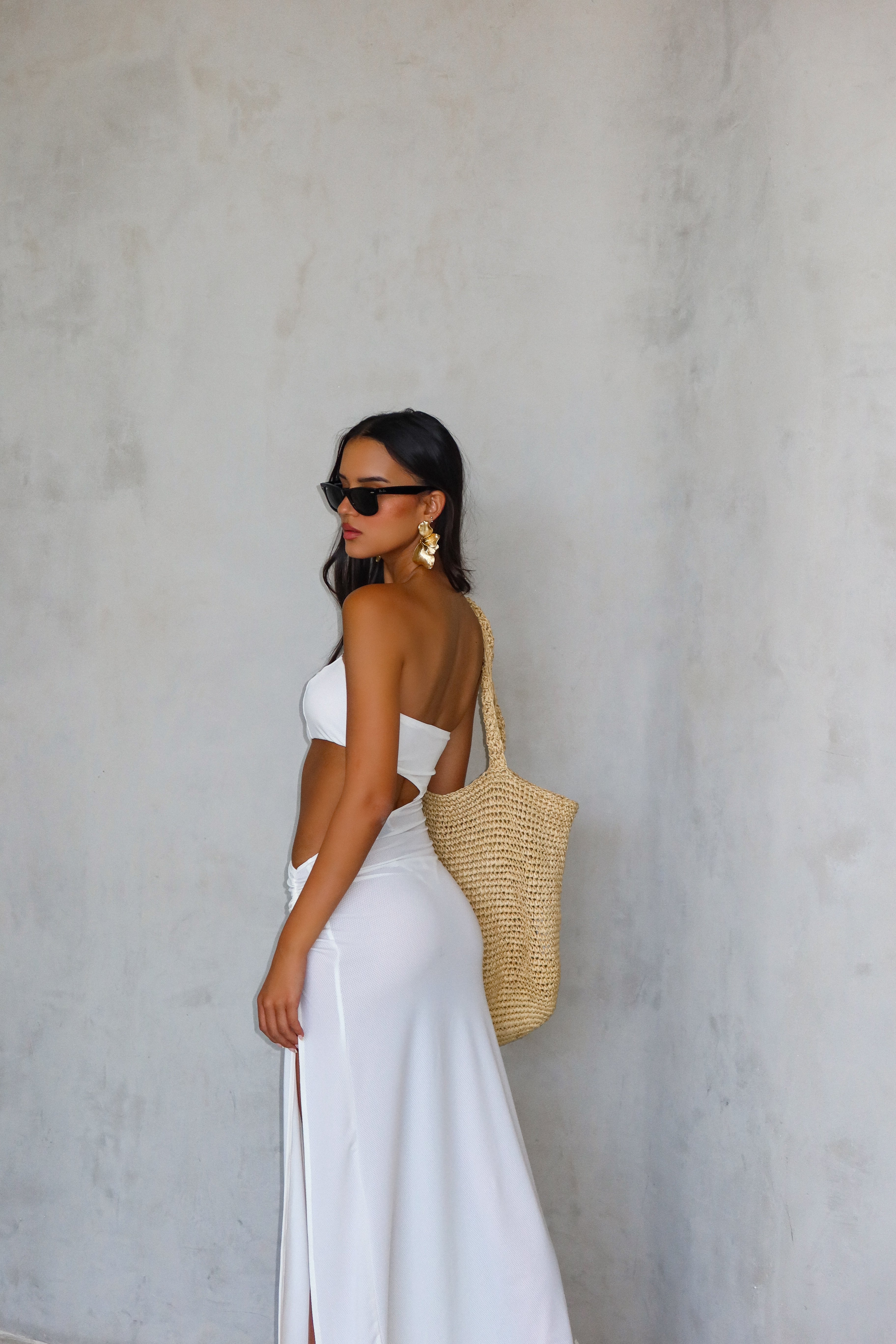 שמלת פאשה - לבן