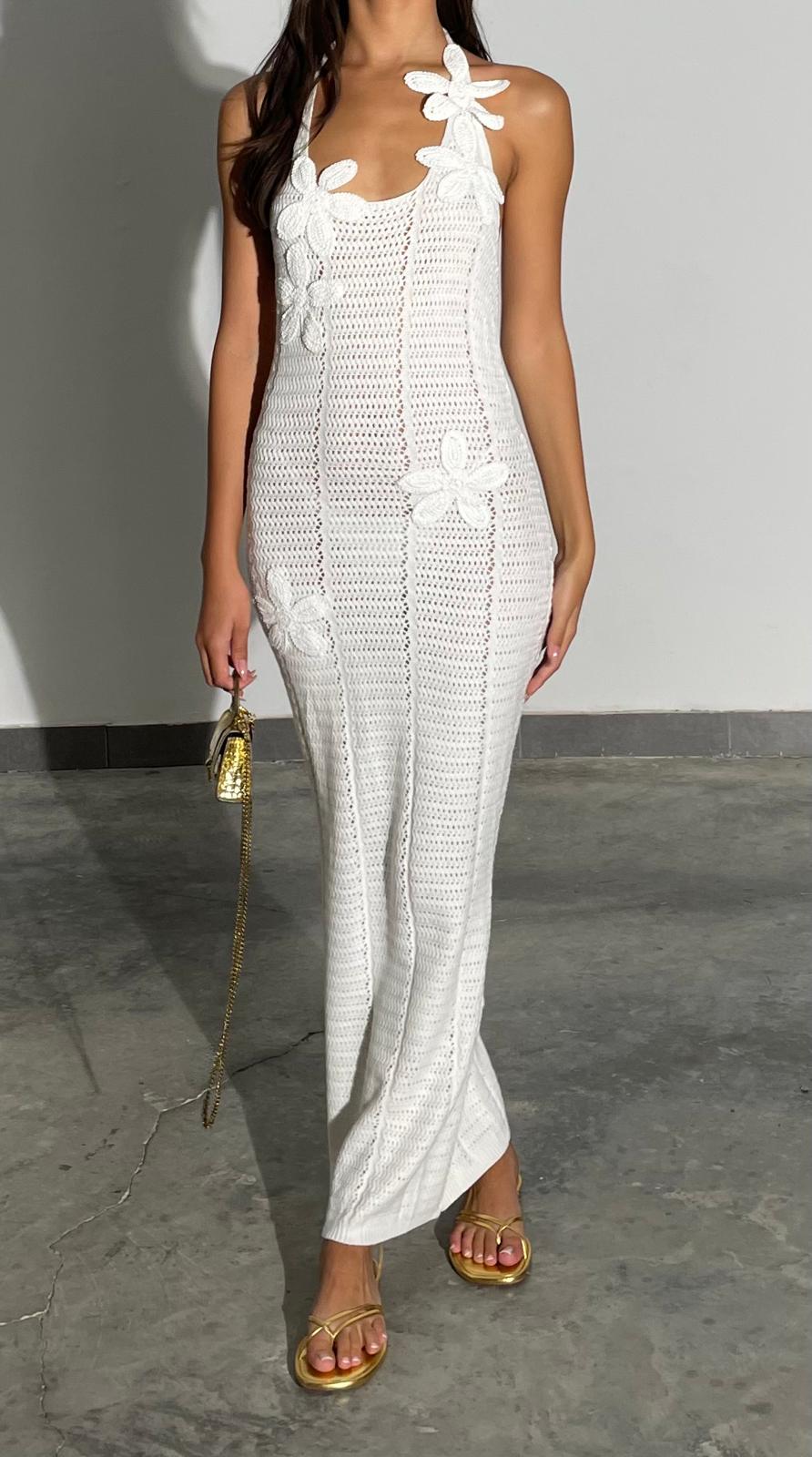 שמלת סימונה-לבן