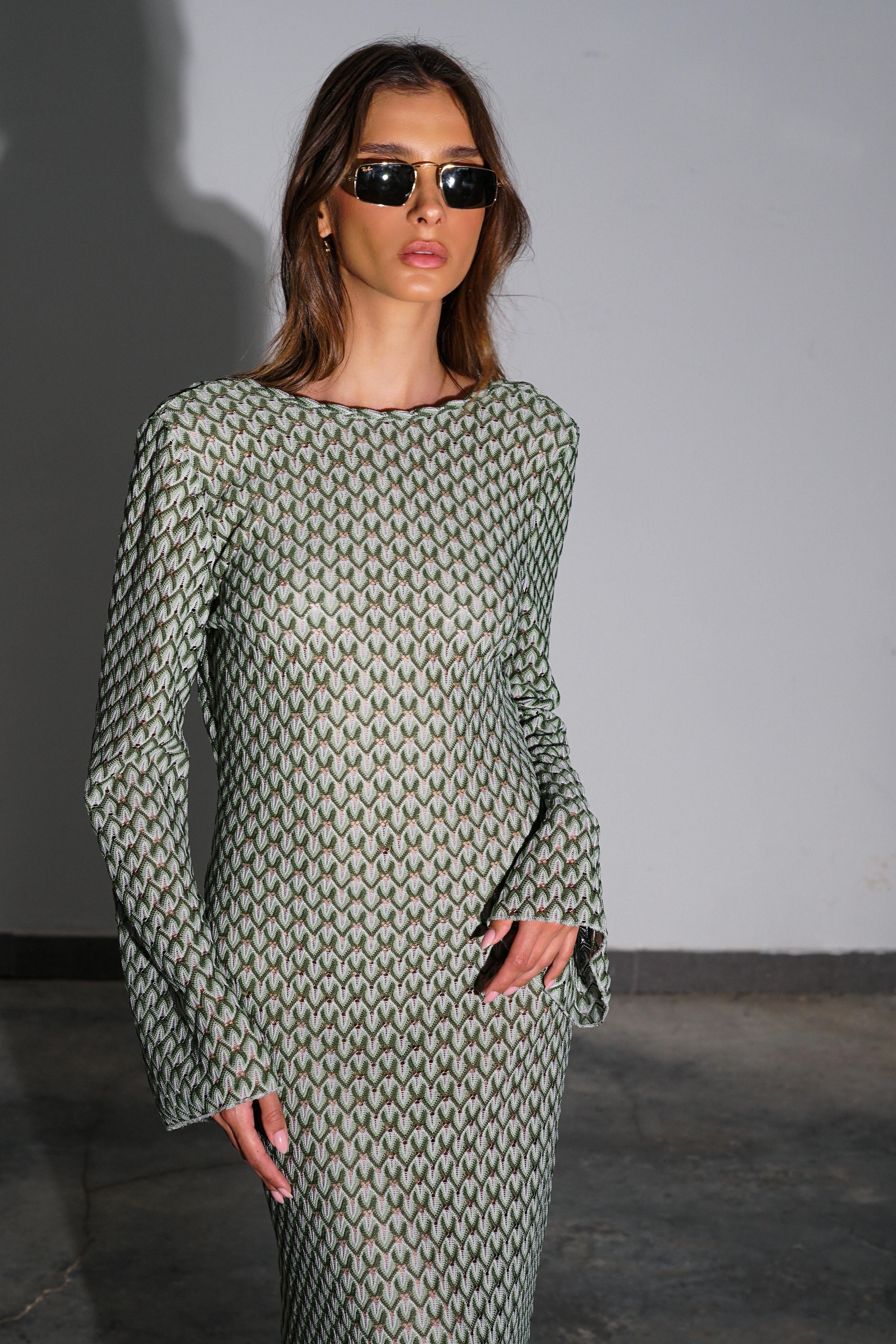 שמלת טומזו-ירוק כהה