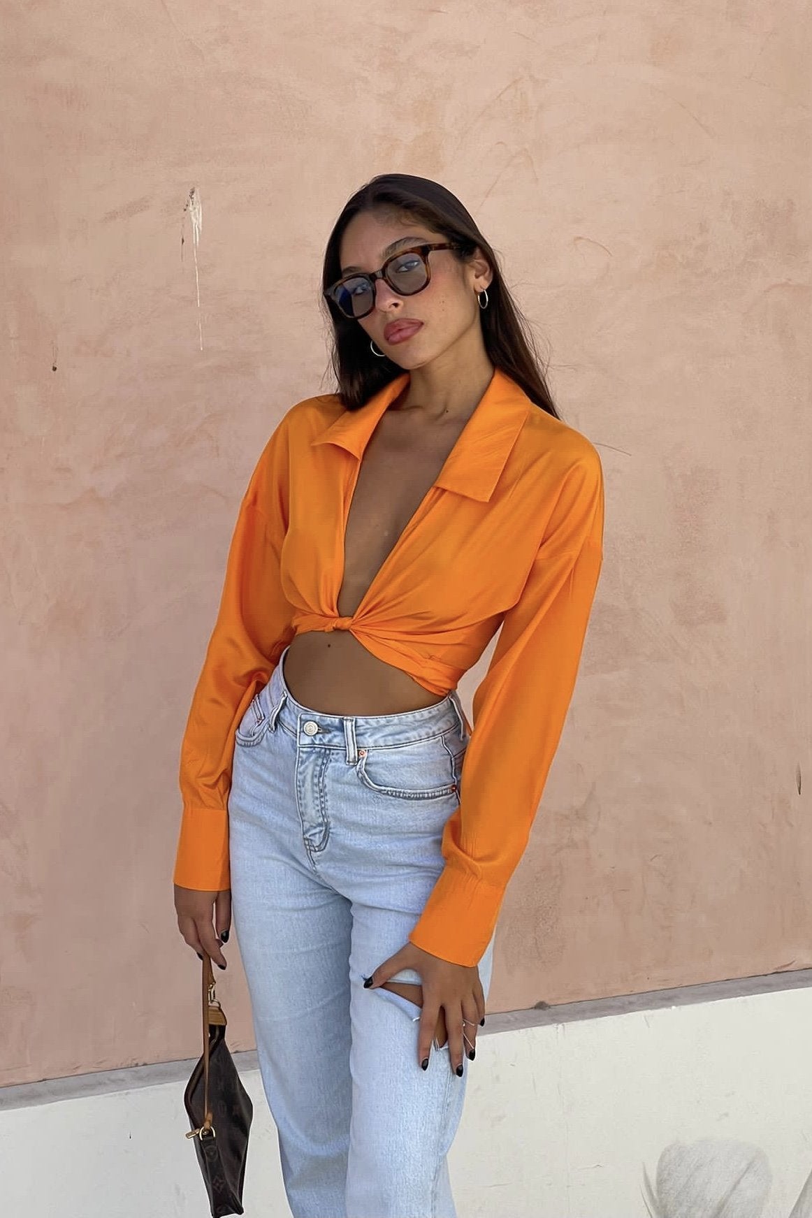 חולצת קרופ נעמי - ורוד