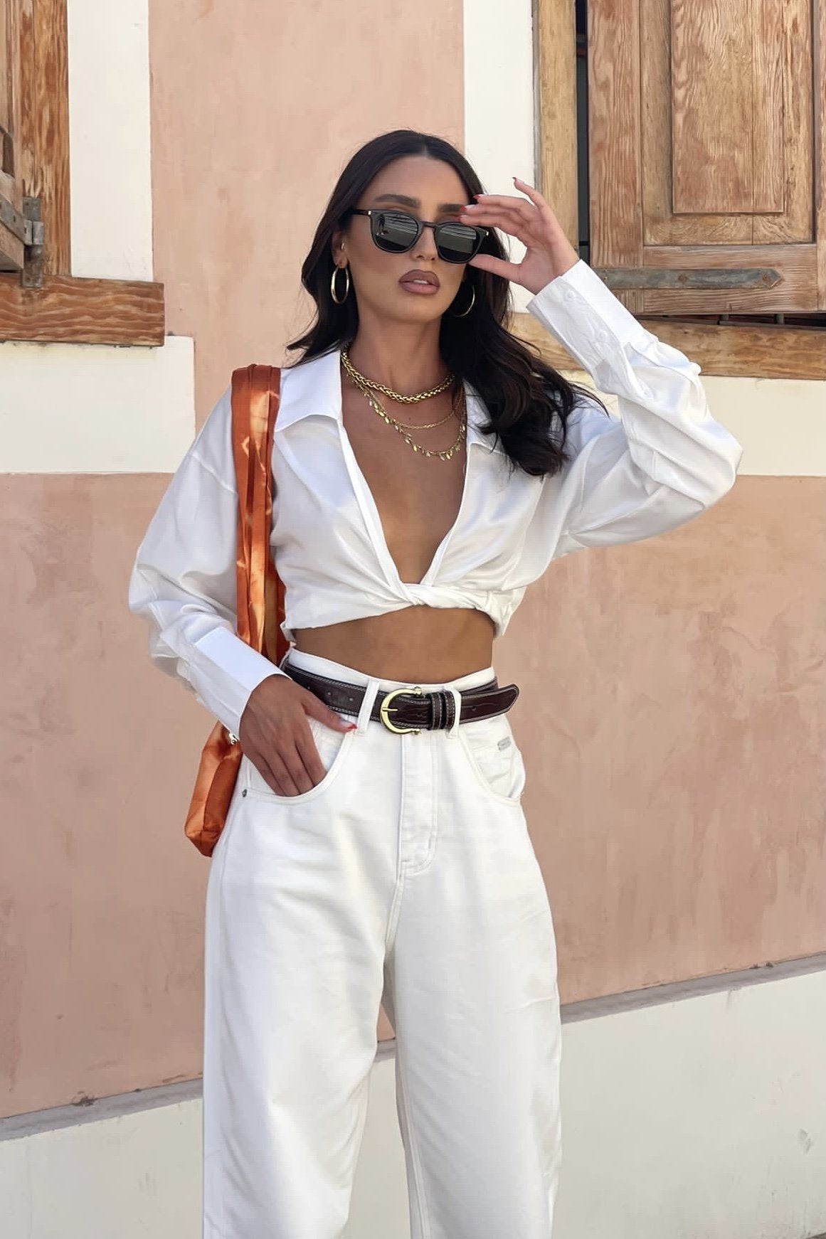 חולצת קרופ נעמי - ורוד